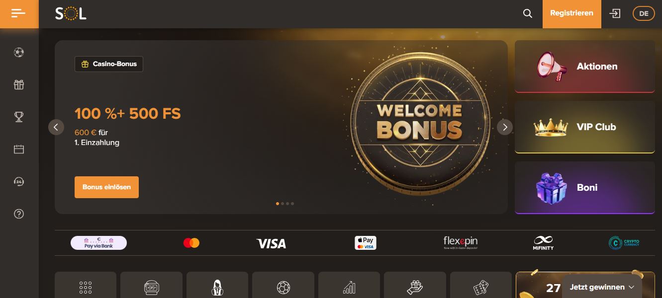 Holen Sie sich Willkommensbonus mit 500 Freispielen bei Ersteinzahlung